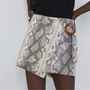 NEW Zara Snake Skin Skort Women’s Sz XS